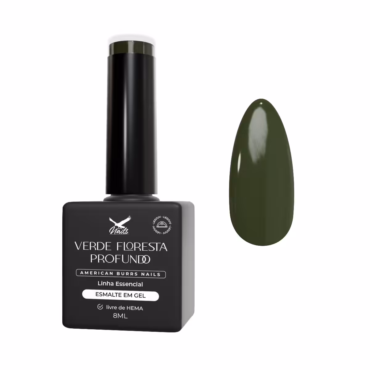 15320129280-f977-verde-floresta-profundo.jpg Esmalte em Gel Verde Floresta Profundo - Linha Essencial 8ml - Imagem 1