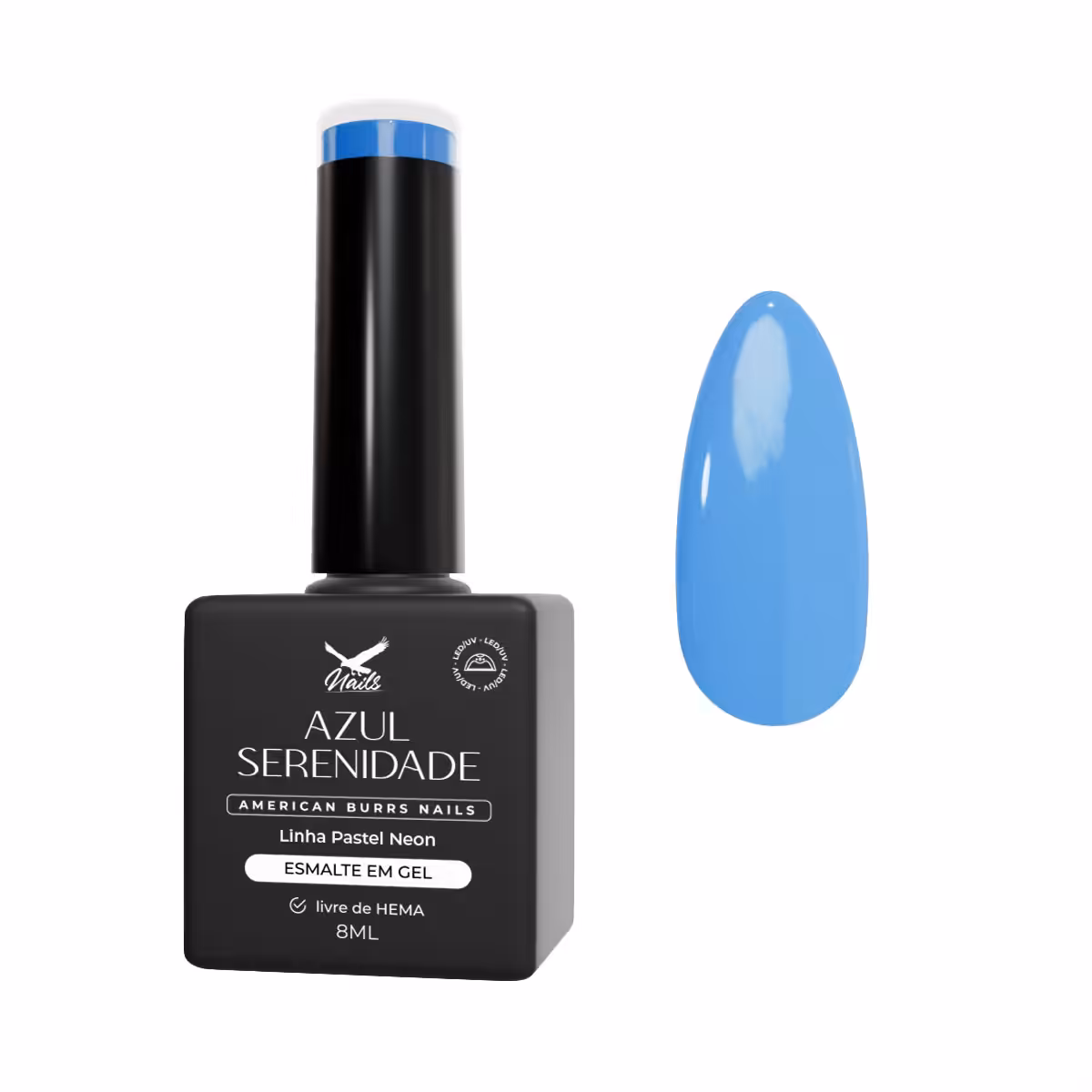 15331598118-pan143-azul-serenidade.jpg Esmalte em Gel Azul Serenidade - Linha Pastel Neon 8ml - Imagem 1