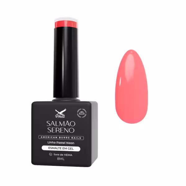 Esmalte em Gel Salmão Sereno - Linha Pastel Neon 8ml