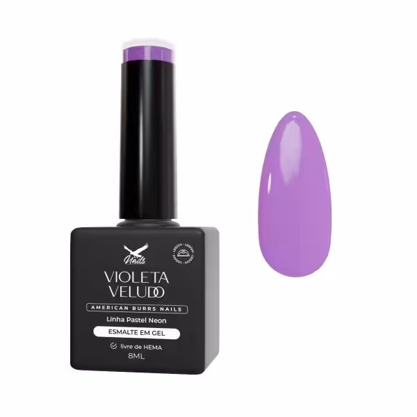 Esmalte em Gel Violeta Veludo - Linha Pastel Neon 8ml