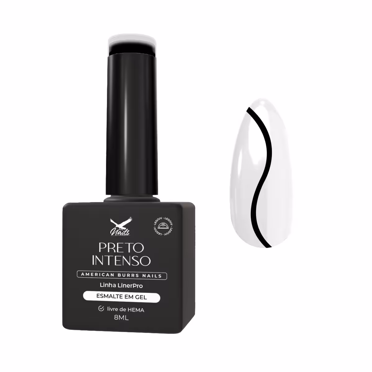 15371175091-agl-preto-intenso.jpg Esmalte em Gel Preto Intenso – Linha LinerPro 8ml - Imagem 1