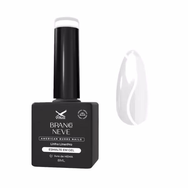 Esmalte em Gel Branco Neve – Linha LinerPro 8ml