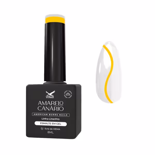 Esmalte em Gel Amarelo Canário – Linha LinerPro 8ml