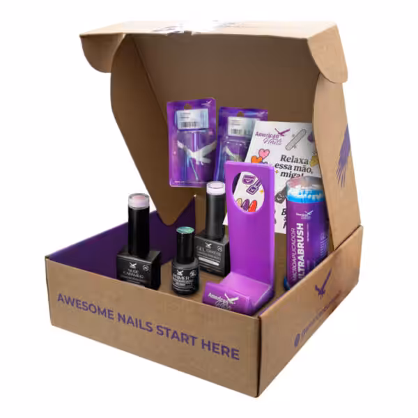 ABN Box Essencial – Kit com Gel de Construção, Preparador, Esmalte em Gel e Brocas