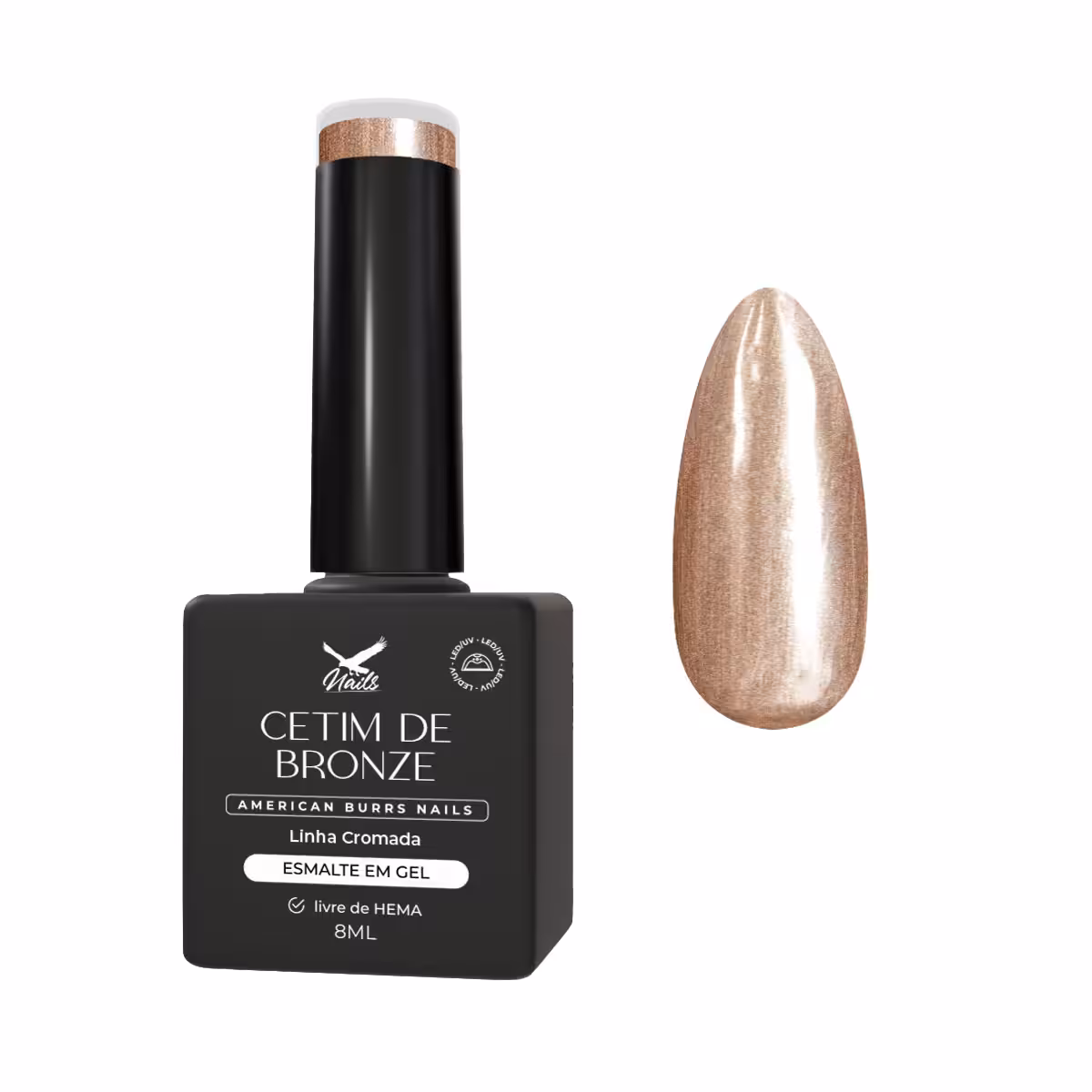 15371224597-cag01-cetim-de-bronze.jpg Esmalte em Gel Cetim de Bronze – Linha Cromada 8ml - Imagem 1