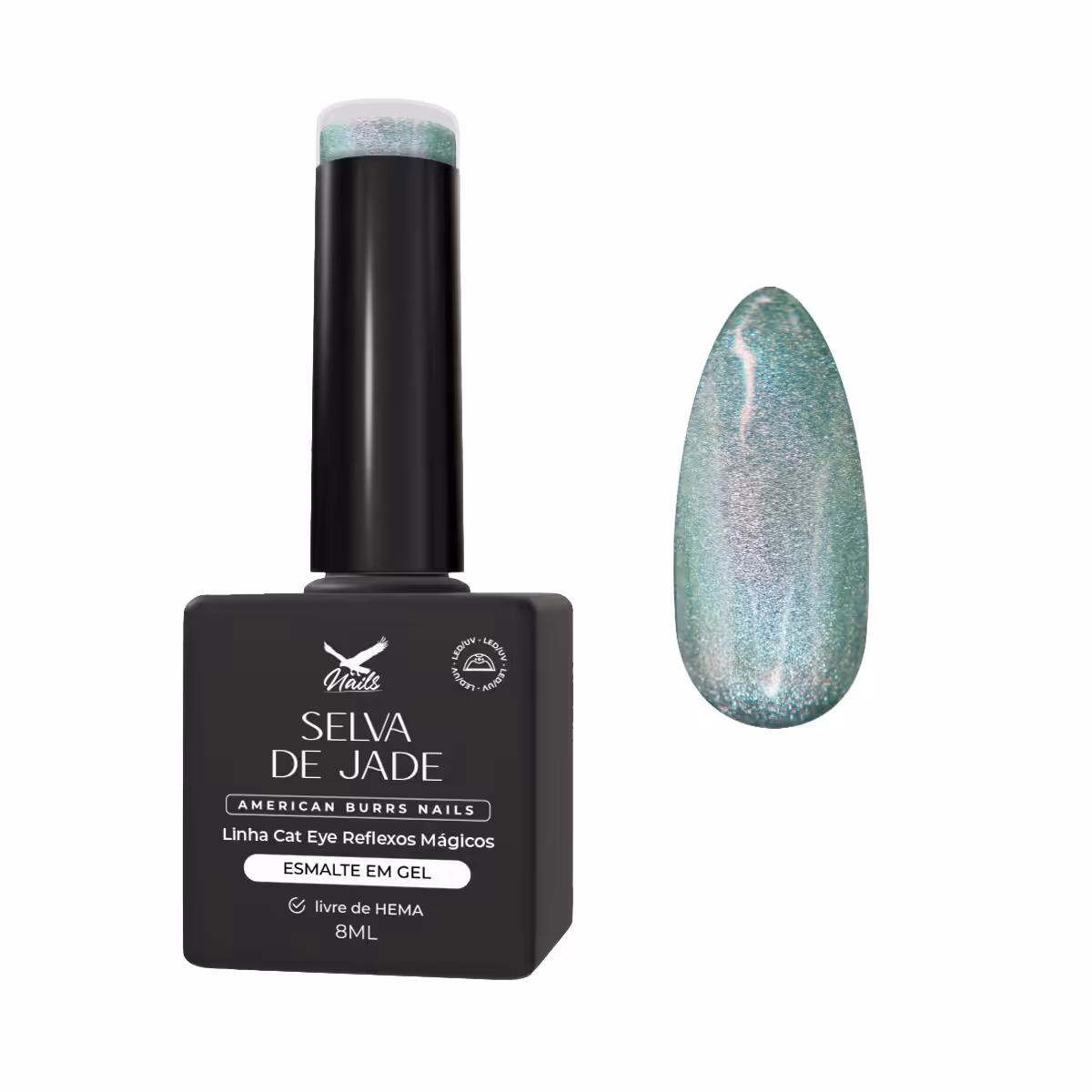 15380236336-selva-de-jade-produto-mockup-linha-reflexos-magicos.jpg Esmalte em Gel Selva de Jade – Linha Cat Eye Reflexos Mágicos 8ml - Imagem 1
