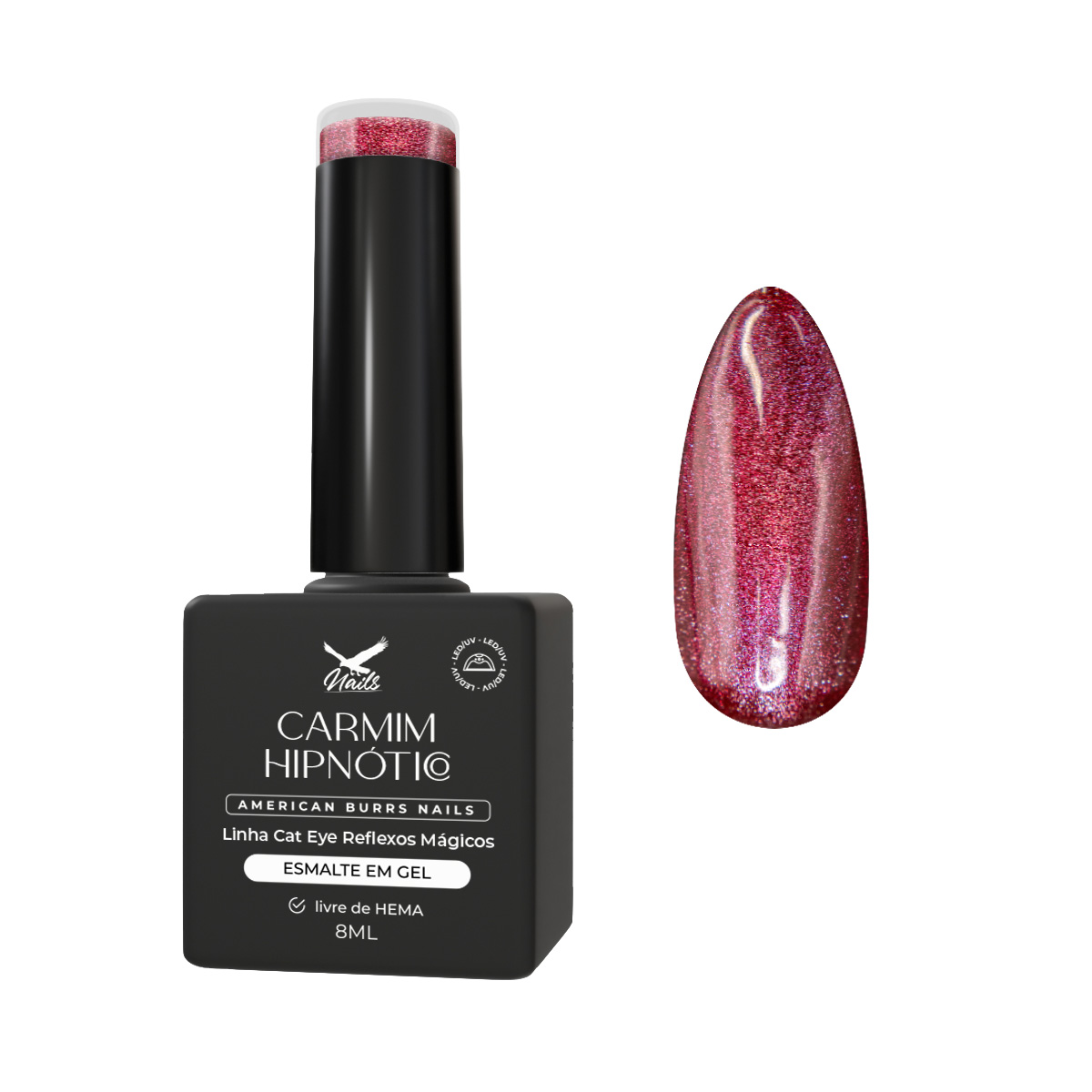 15380244734-carmim-hipnotico-produto-mockup-linha-reflexos-magicos.jpg Esmalte em Gel Carmim Hipnótico – Linha Cat Eye Reflexos Mágicos 8ml - Imagem 1