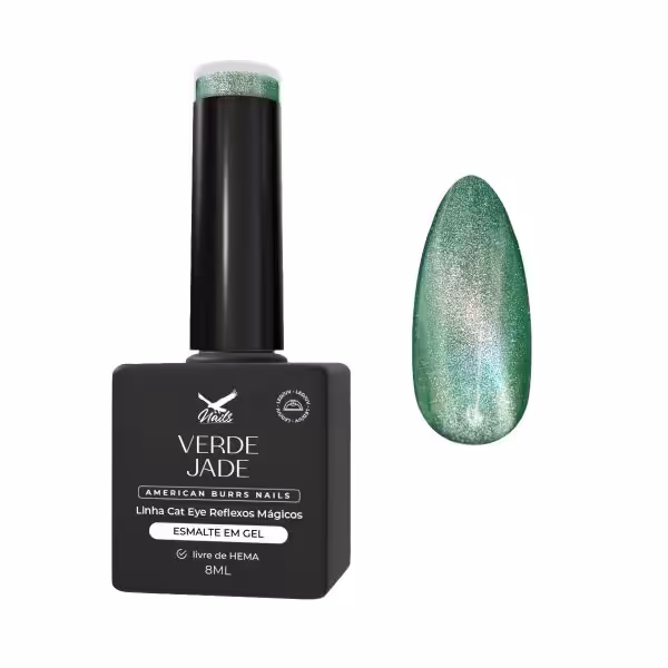Esmalte em Gel Verde Jade – Linha Cat Eye Reflexos Mágicos 8ml