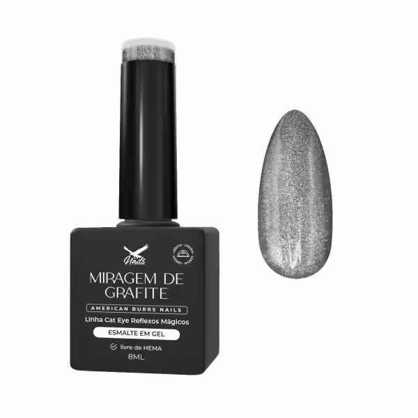 Esmalte em Gel Miragem de Grafite – Linha Cat Eye Reflexos Mágicos 8ml