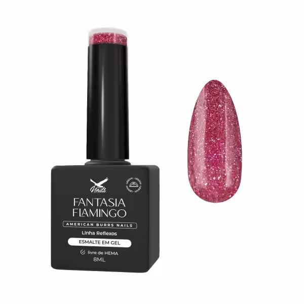 Esmalte em Gel Fantasia Flamingo – Linha Reflexos 8ml