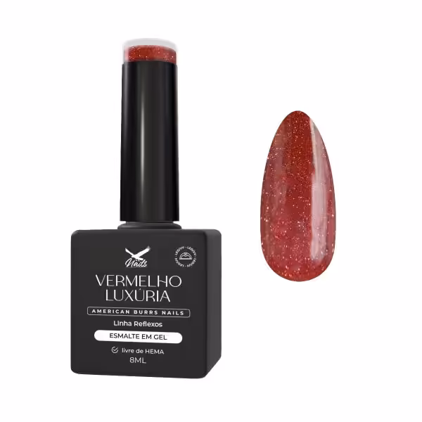 Esmalte em Gel Vermelho Luxúria – Linha Reflexos 8ml