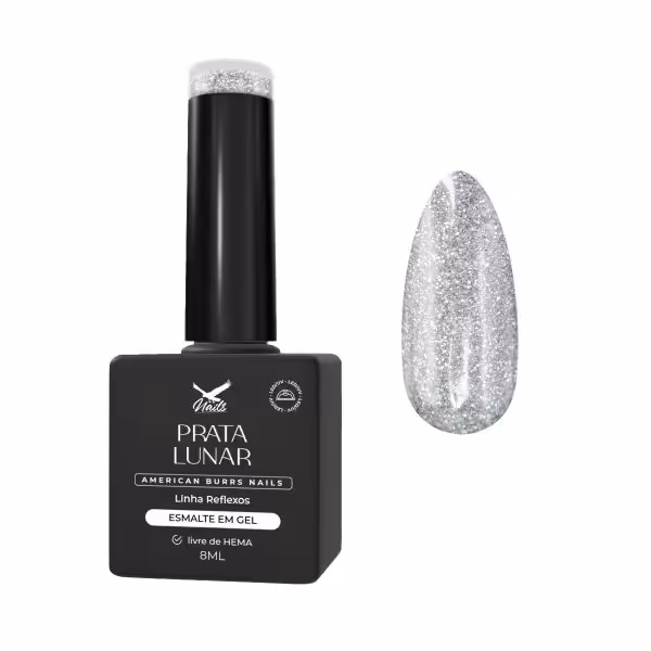Esmalte em Gel Prata Lunar – Linha Reflexos 8ml