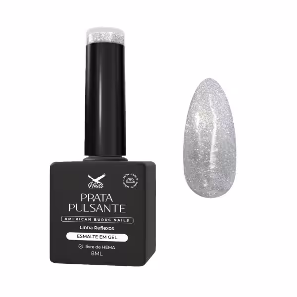 Esmalte em Gel Prata Pulsante – Linha Reflexos Cat Eye 8ml