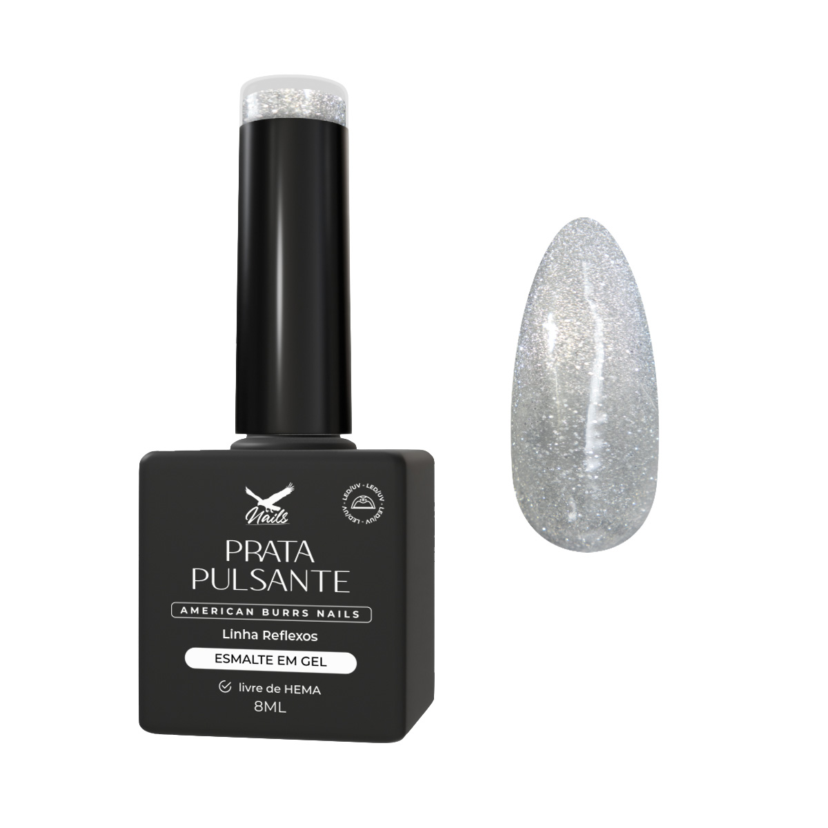 15381216214-prata-pulsante-produto-mockup-linha-reflexos-cat-eye.jpg Esmalte em Gel Prata Pulsante – Linha Reflexos Cat Eye 8ml - Imagem 1