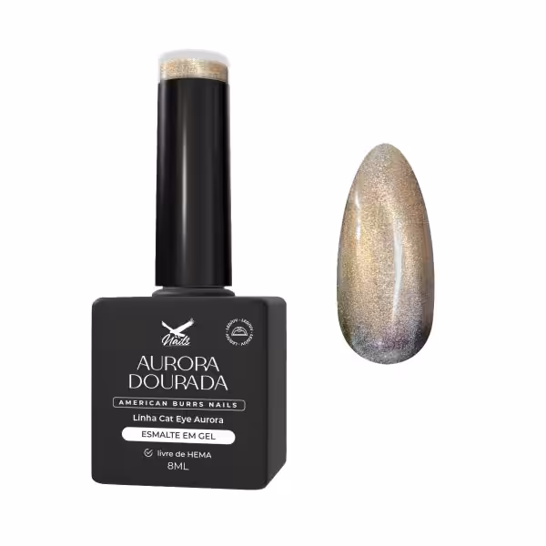 Esmalte em Gel Aurora Dourada – Linha Cat Eye Aurora 8ml