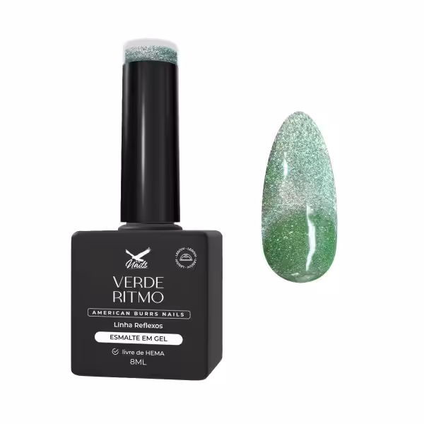 Esmalte em Gel Verde Ritmo – Linha Reflexos Cat Eye 8ml