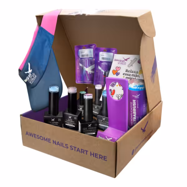 ABN Box Avançado – Kit com Géis de Construção, Preparador, Top Coat, Esmaltes em Gel e Brocas