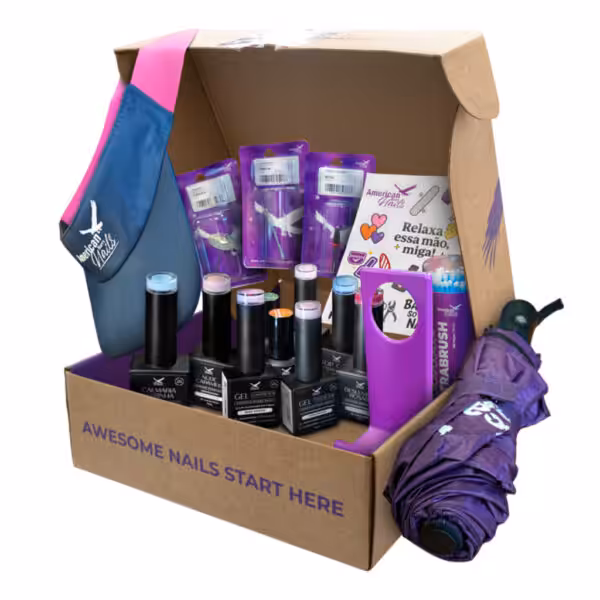 ABN Box Premium – Kit Completo com Géis de Construção, Preparadores, Top Coat, Esmaltes em Gel e Brocas