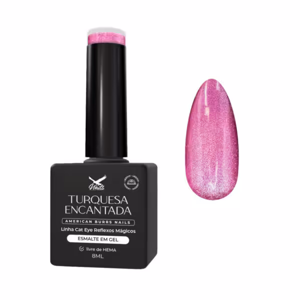 Esmalte em Gel Turquesa Encantada – Linha Cat Eye Reflexos Mágicos 8ml